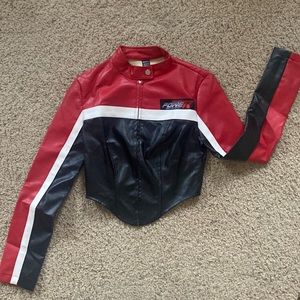 Black and Red Leather Jacket